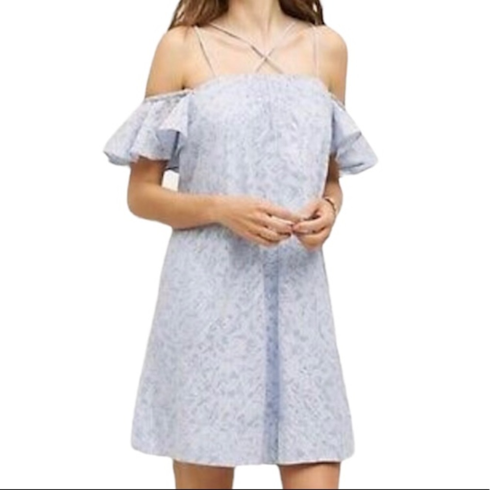 Anthropologie HD in Paris "Dayflower" Off the Shoulder Mini Dress XS